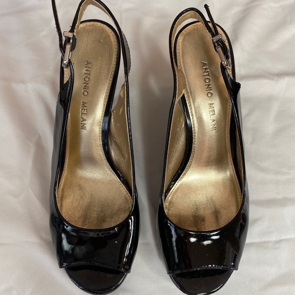 Antonio Melani Black Sling Back Heels